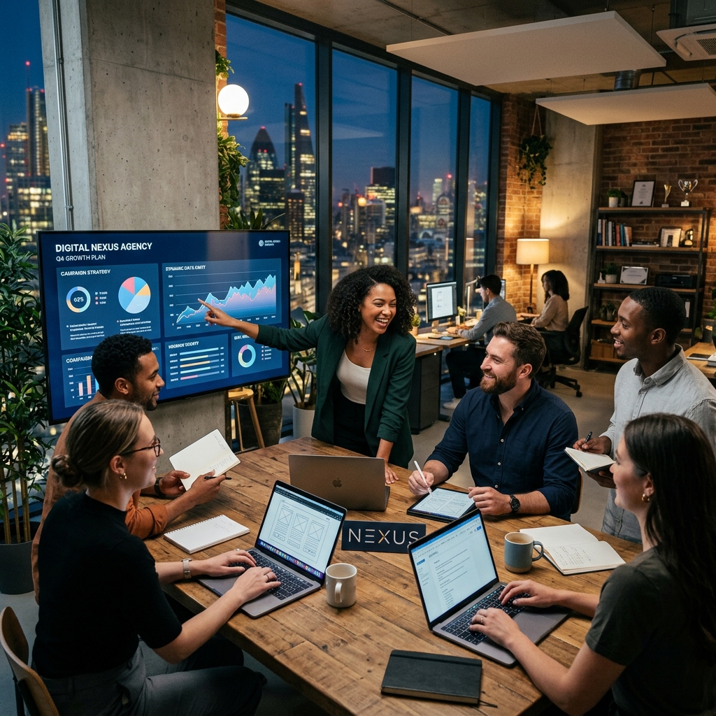 Modern creative digital marketing workspace