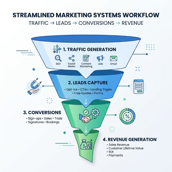 Traffic to Revenue Funnel Graphic